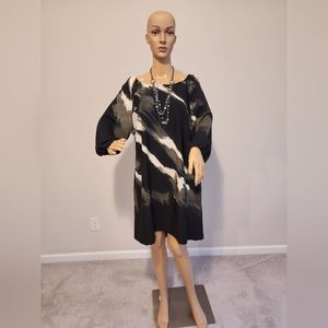 Brand new black, gray, and white cocktail, office, or dinner dress all in one!